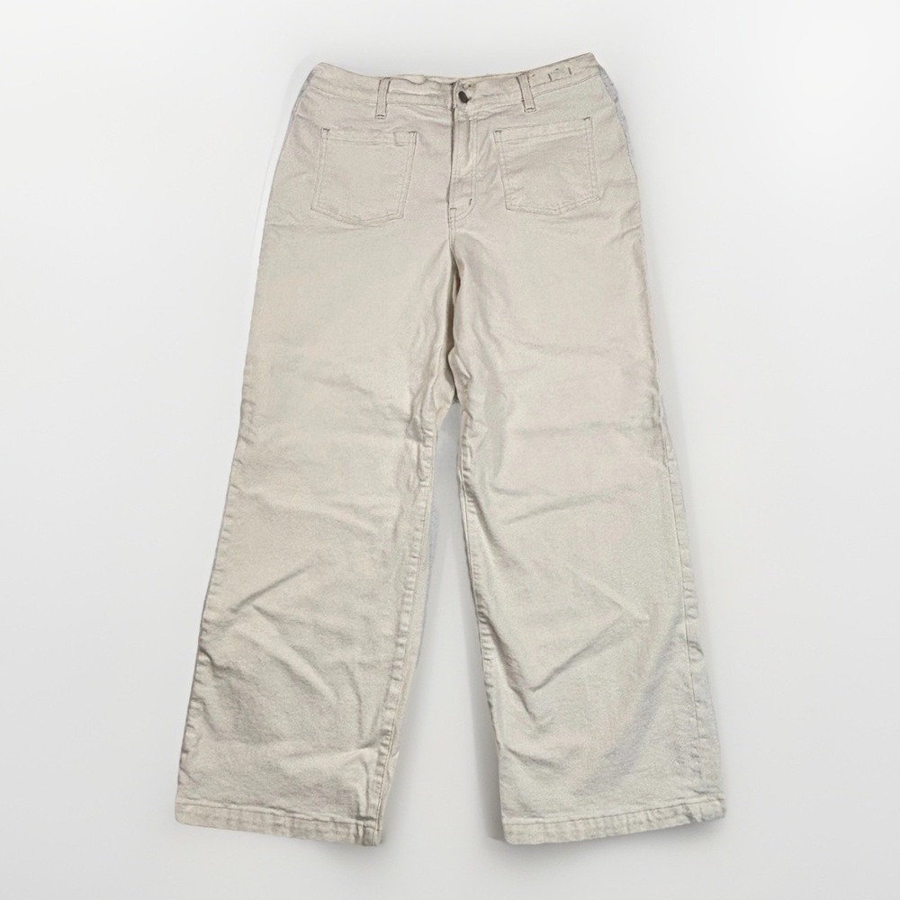 Madewell Emmett Wide-Leg Crop Pants Womens 32 Cream High Rise NM699